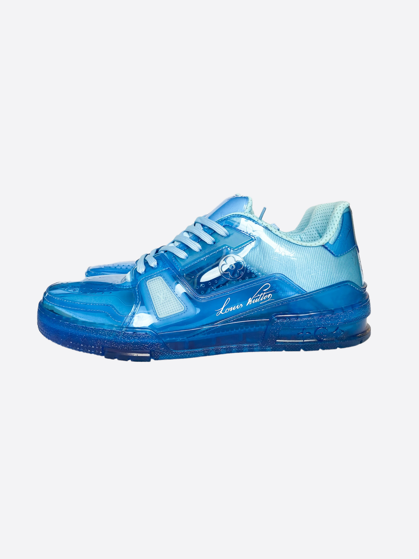Louis Vuitton Men's Transparent Clear Blue Trainer sneakers