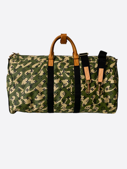 Louis Vuitton Takashi Murakami Camo Keepall 55