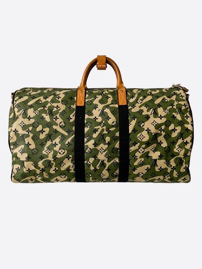 Louis Vuitton Takashi Murakami Camo Keepall 55