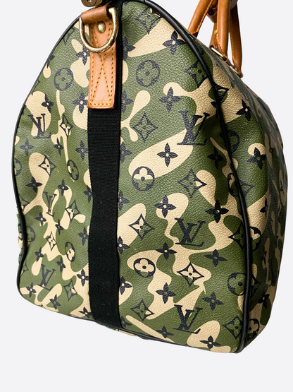 Louis Vuitton Takashi Murakami Camo Keepall 55