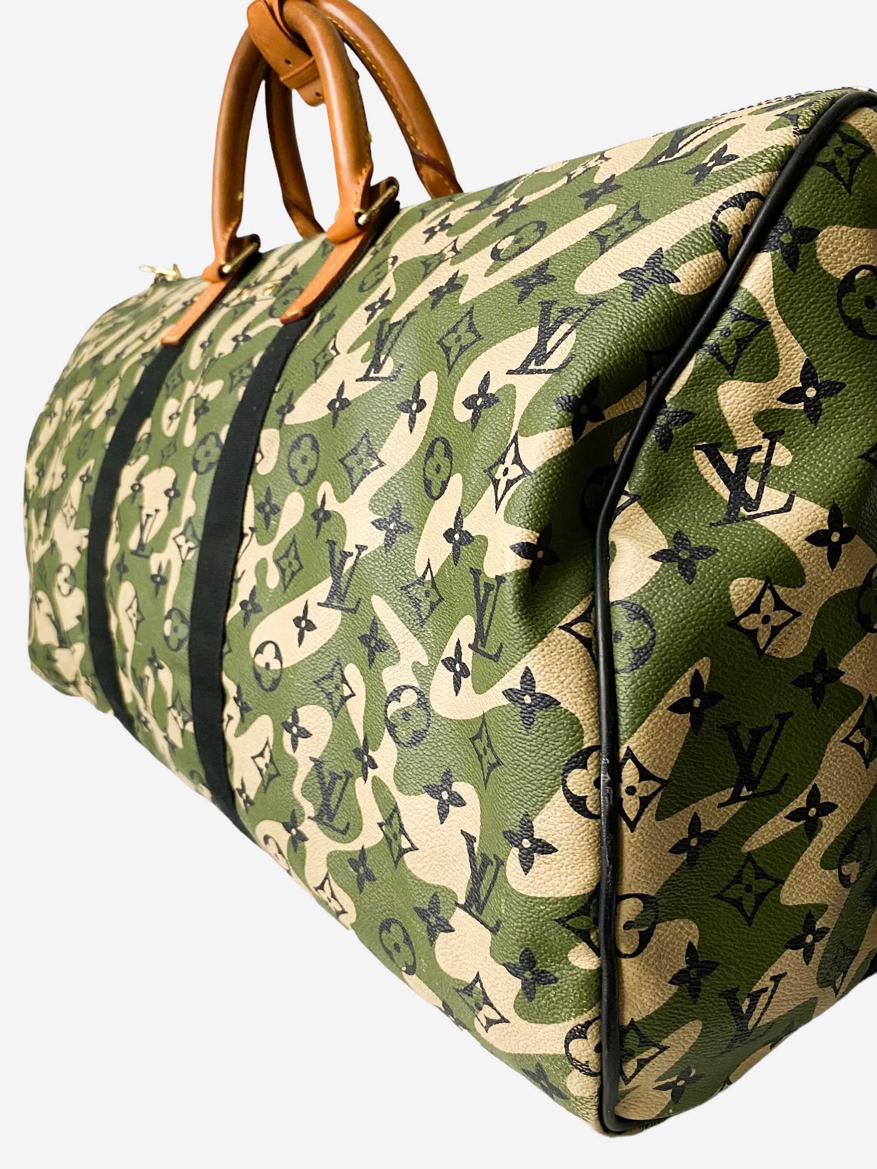 Louis Vuitton Takashi Murakami Keepall 55 Rare Camo Duffle Bag (LLZXZ) –  Max Pawn