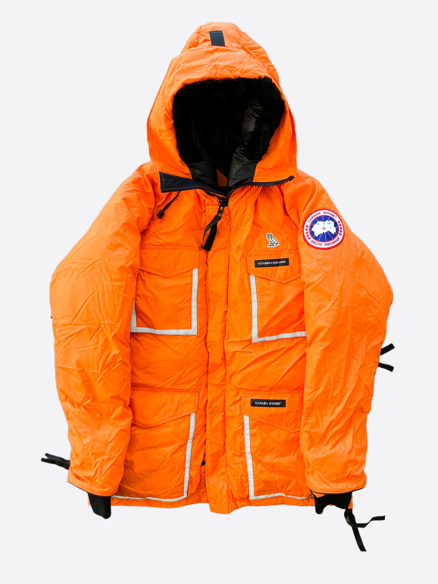 Orange canada goose jacket best sale