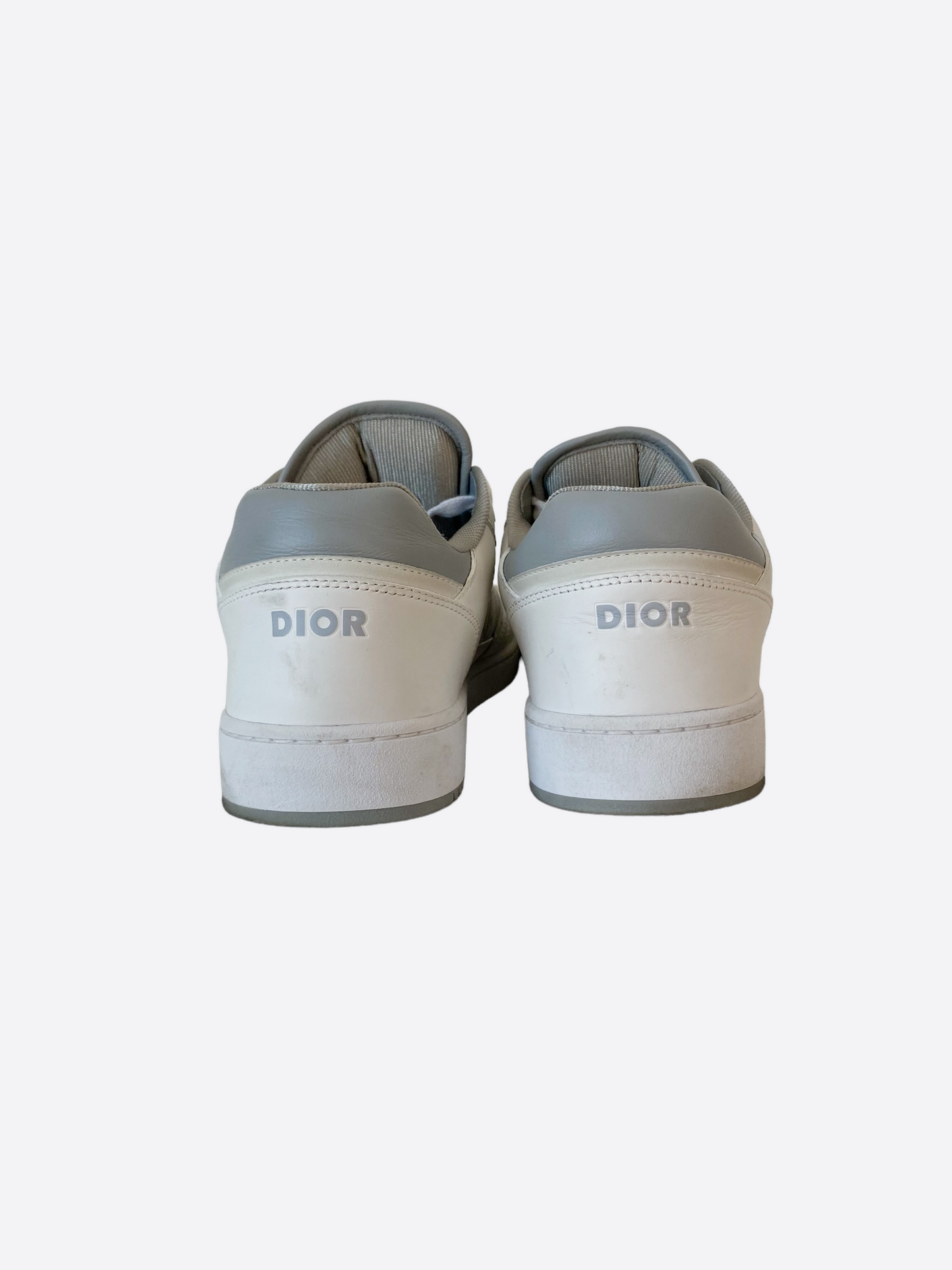 Dior White & Grey Oblique Low Top Sneakers