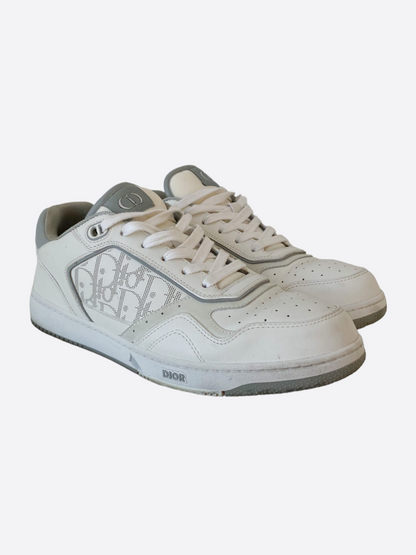 Dior White & Grey Oblique Low Top Sneakers