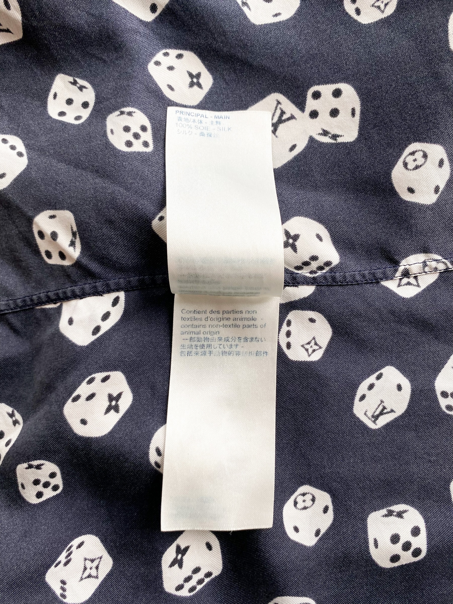 Louis Vuitton Silk Monogram Dice Print Shirt - Blue Casual Shirts