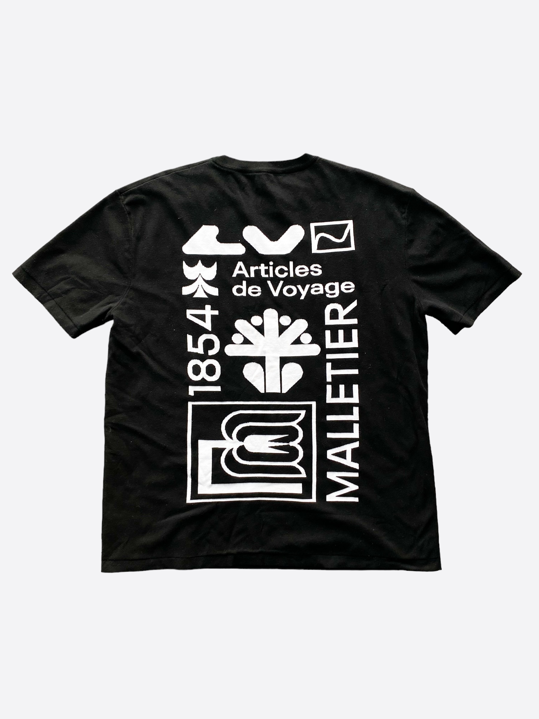 LOUIS VUITTON RM201 TZB HIN96W Graphic logo Intarsia T-Shirt XS Black Auth  Men