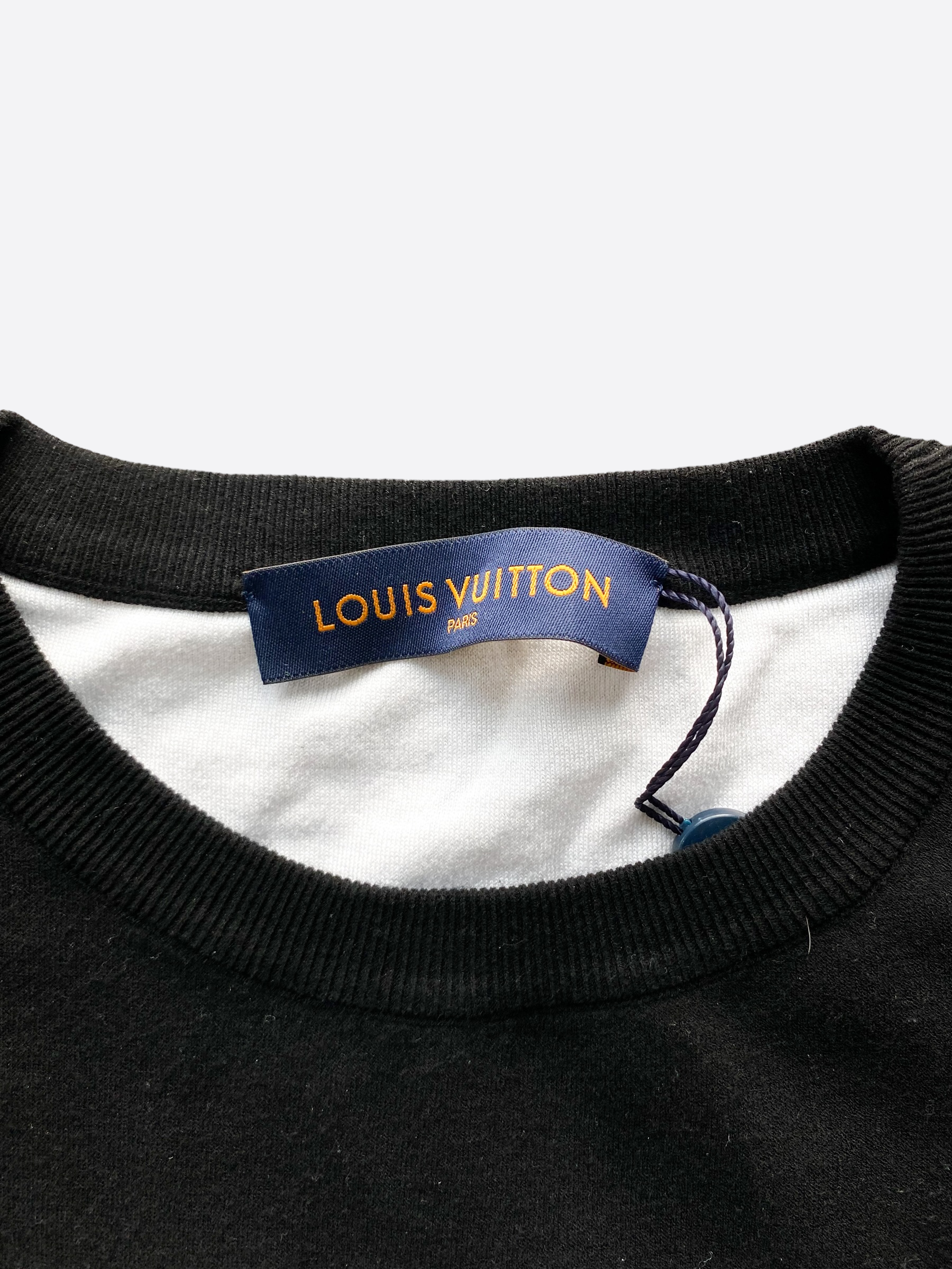 Louis Vuitton Black Intarsia Checkered Logo Tee