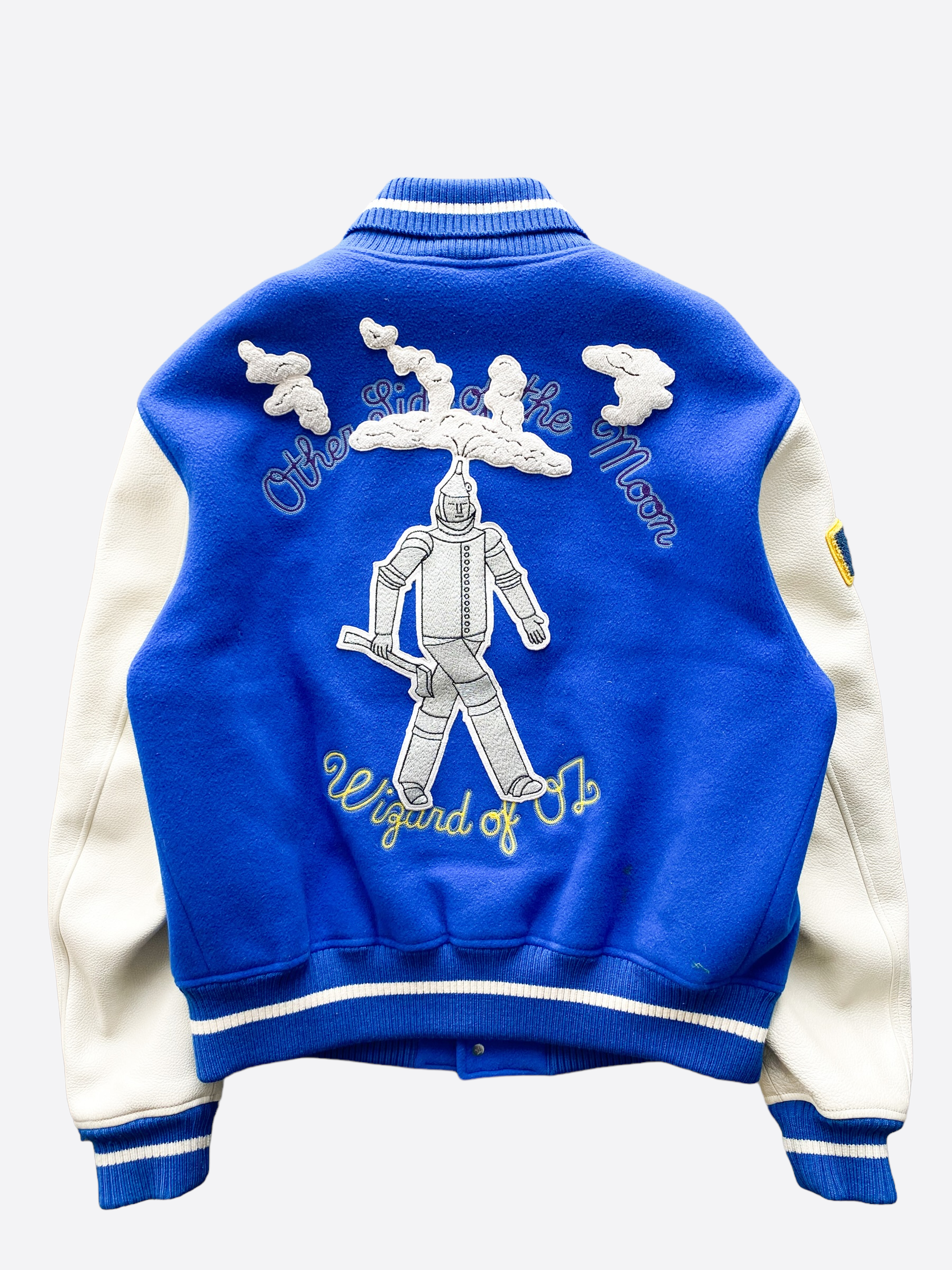 L-V Louis Vuitton Oz Wizard Blue & White Varsity Jacket