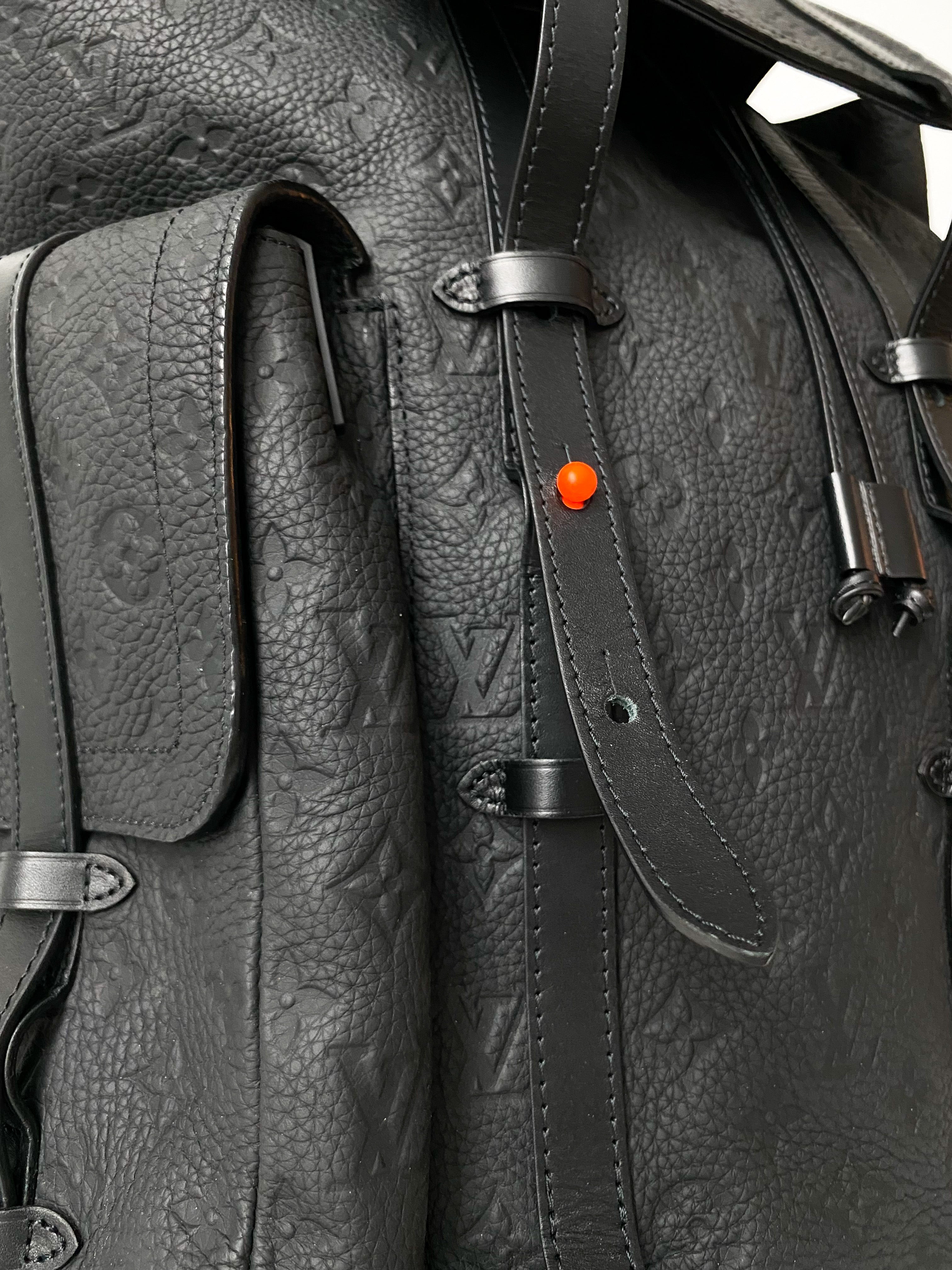 Louis Vuitton Black Orange Taurillon Leather Monogram Christopher Backpack