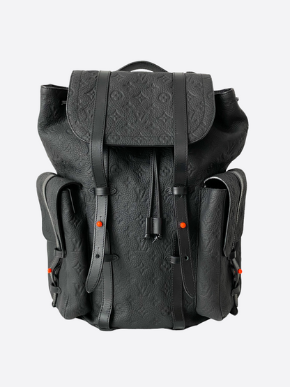 Louis Vuitton Black Orange Taurillon Leather Monogram Christopher Ba Savonches