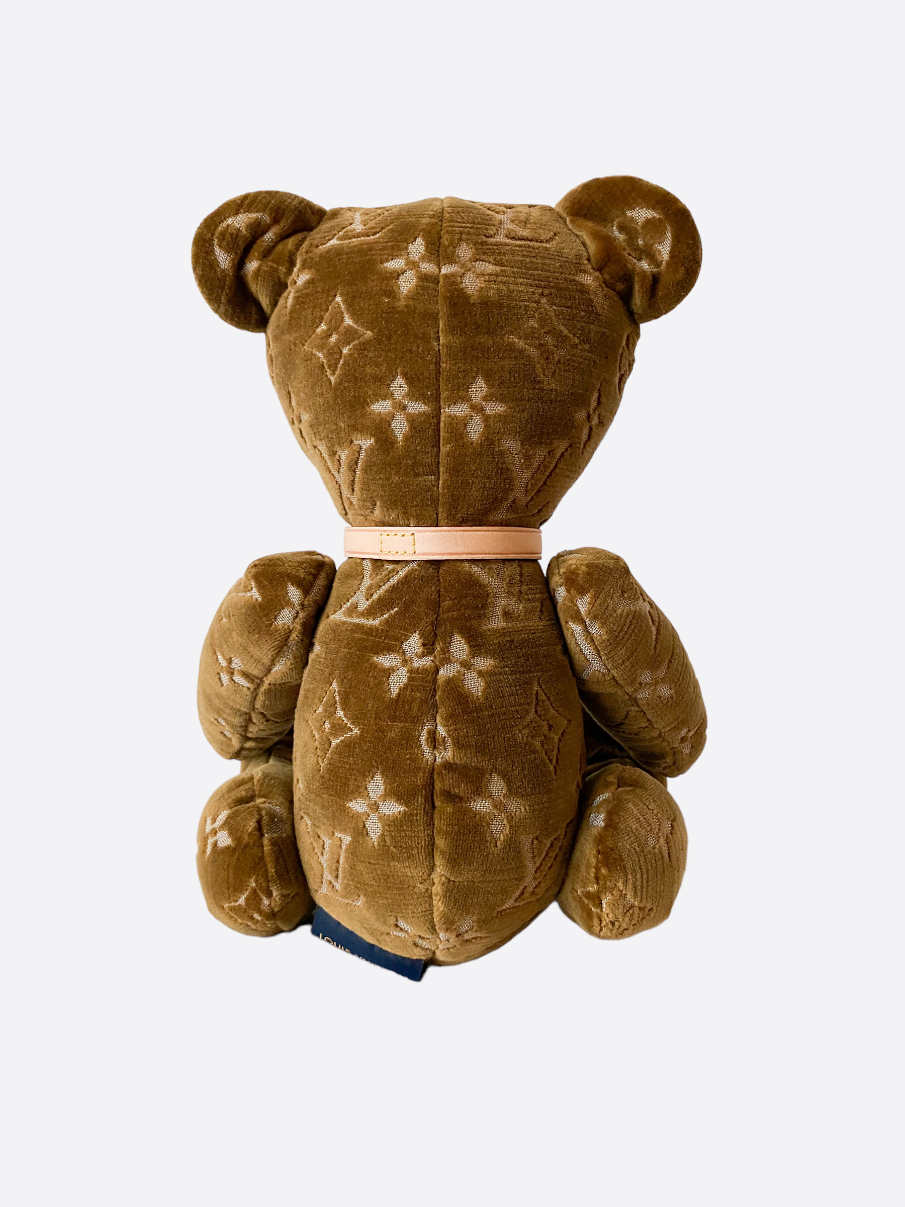 Louis Vuitton Doudou Teddybear Velour Brown Monogram Logo Bear 2005 2020  GI0627
