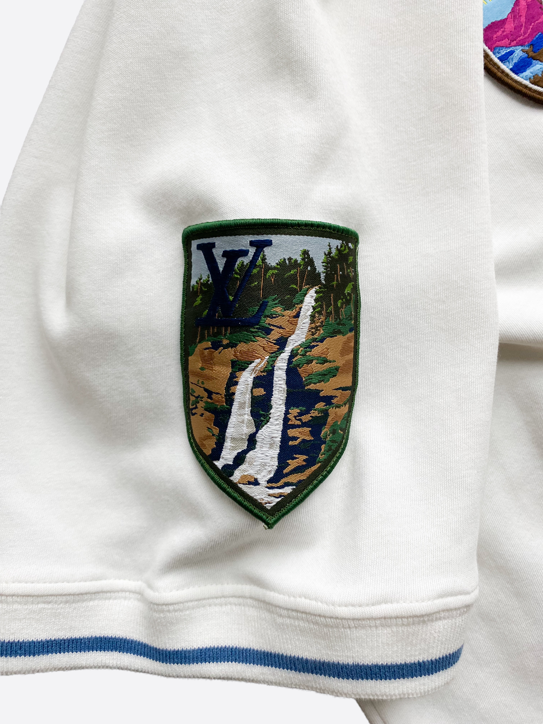 Louis Vuitton White Cotton National Parks Patch Applique T-Shirt