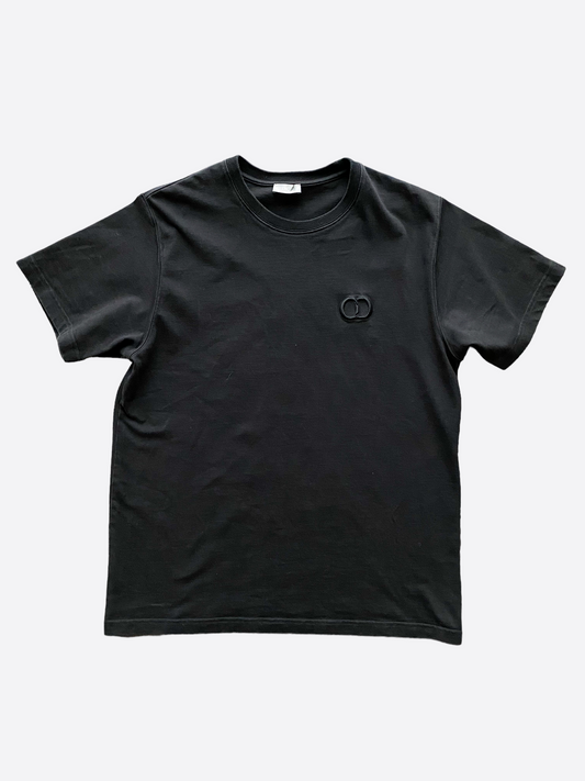 Dior Black CD Embroidered Logo Tee