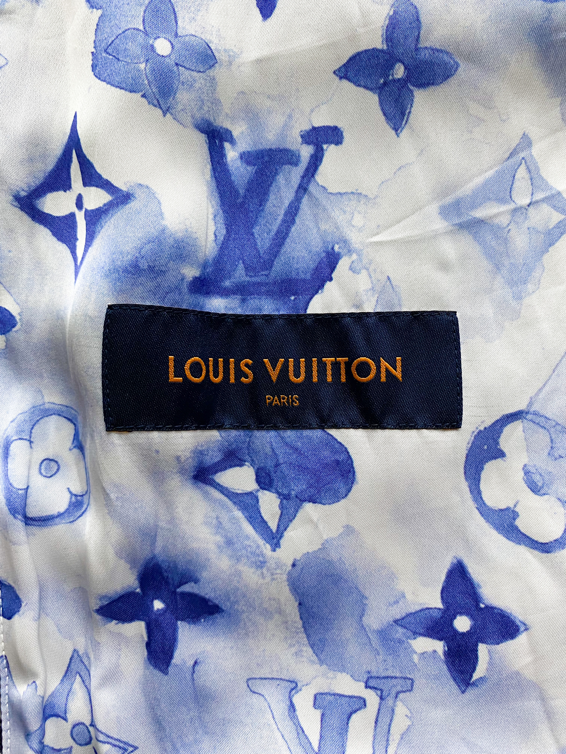 Louis Vuitton Navy Watercolor Monogram Bomber Jacket