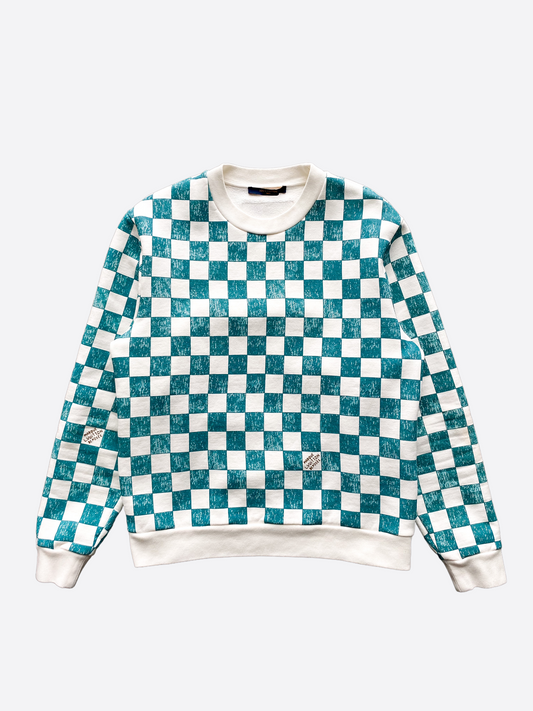 Louis Vuitton Turquoise Damier Print Sweater