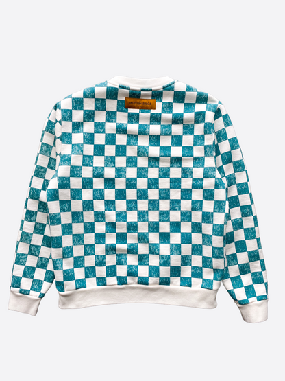 Louis Vuitton Turquoise Damier Print Sweater