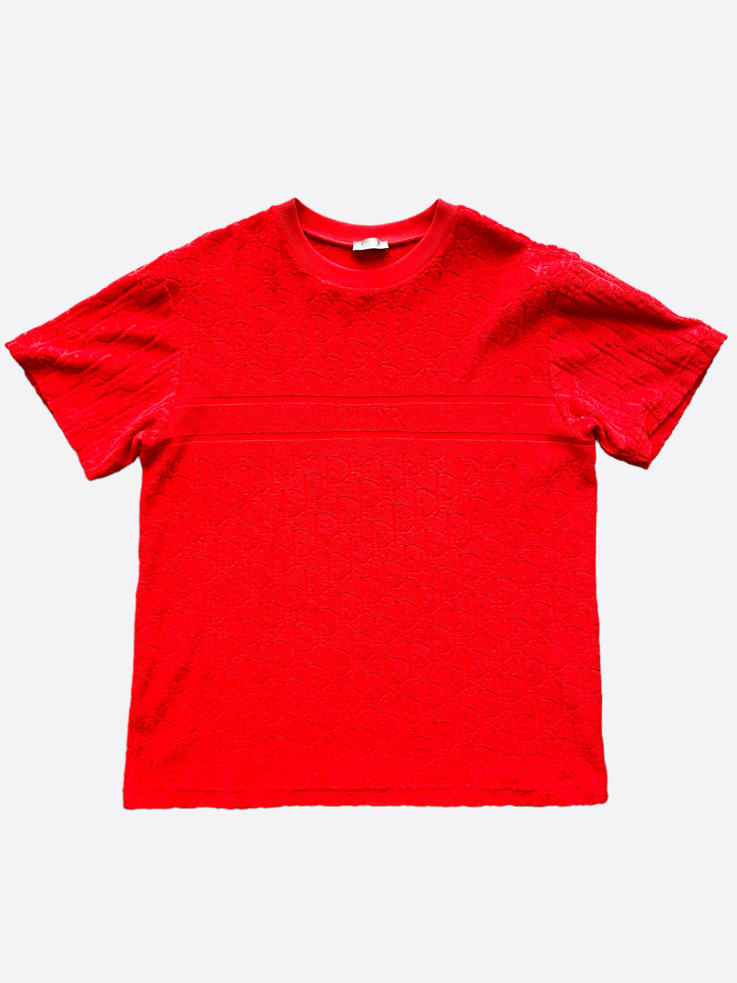 Dior Oblique Red Jacquard Towel Tee