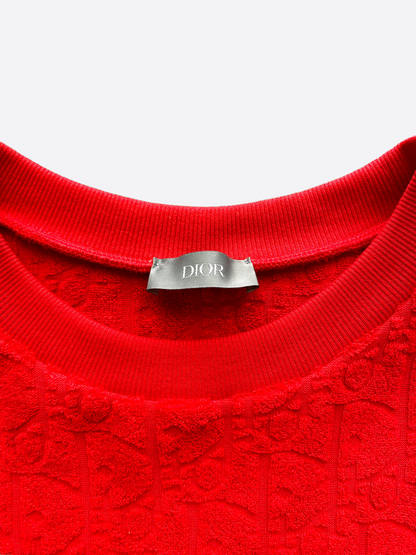 Dior Oblique Red Jacquard Towel Tee