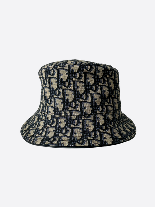 Dior Oblique Beige & Navy Blue Bucket Hat