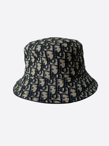 Dior Oblique Beige & Navy Blue Bucket Hat