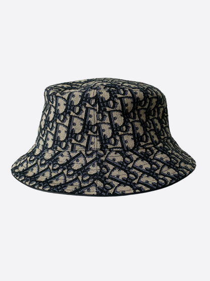 Dior Oblique Beige & Navy Blue Bucket Hat