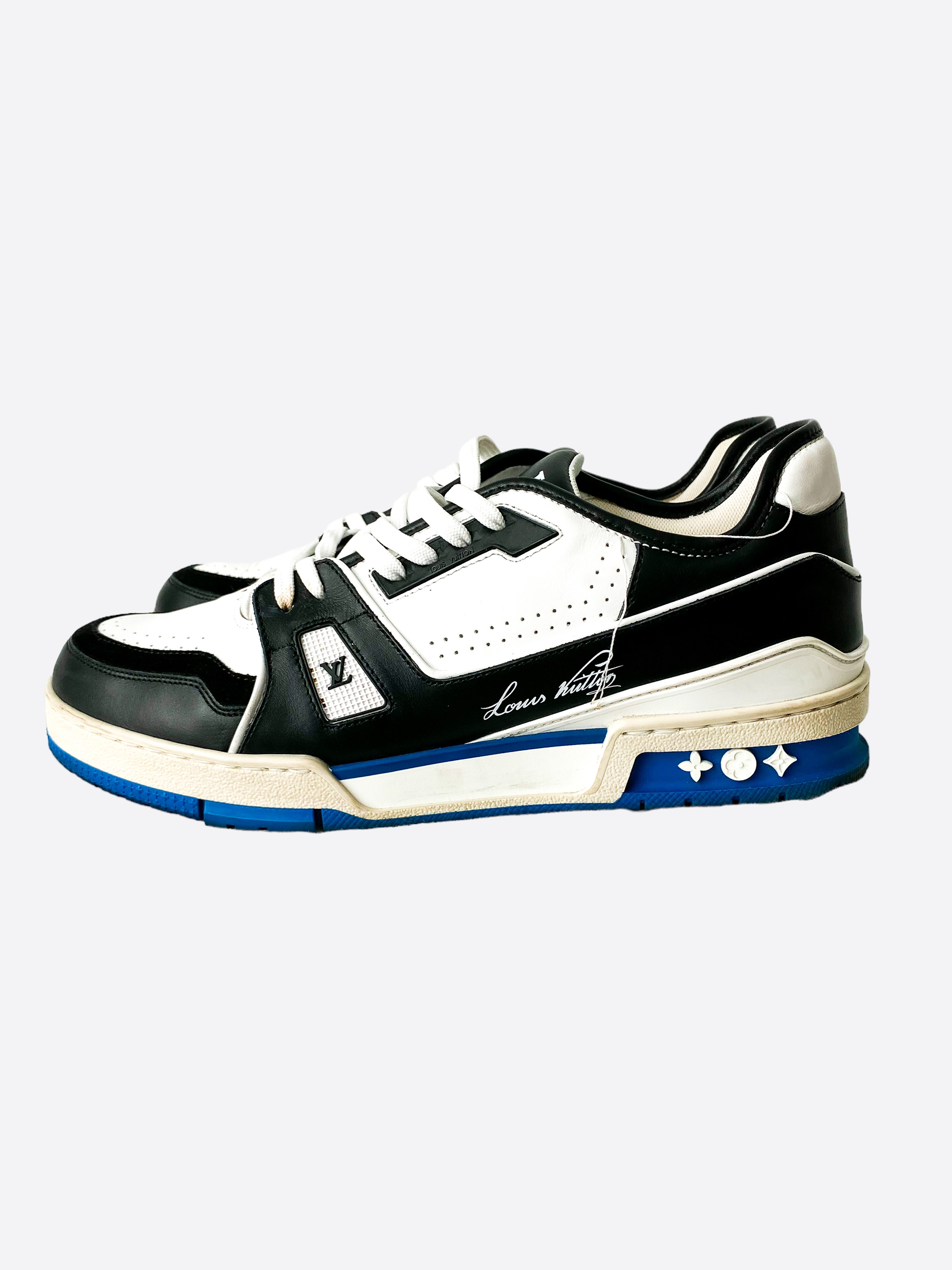 louis vuitton black and white trainers