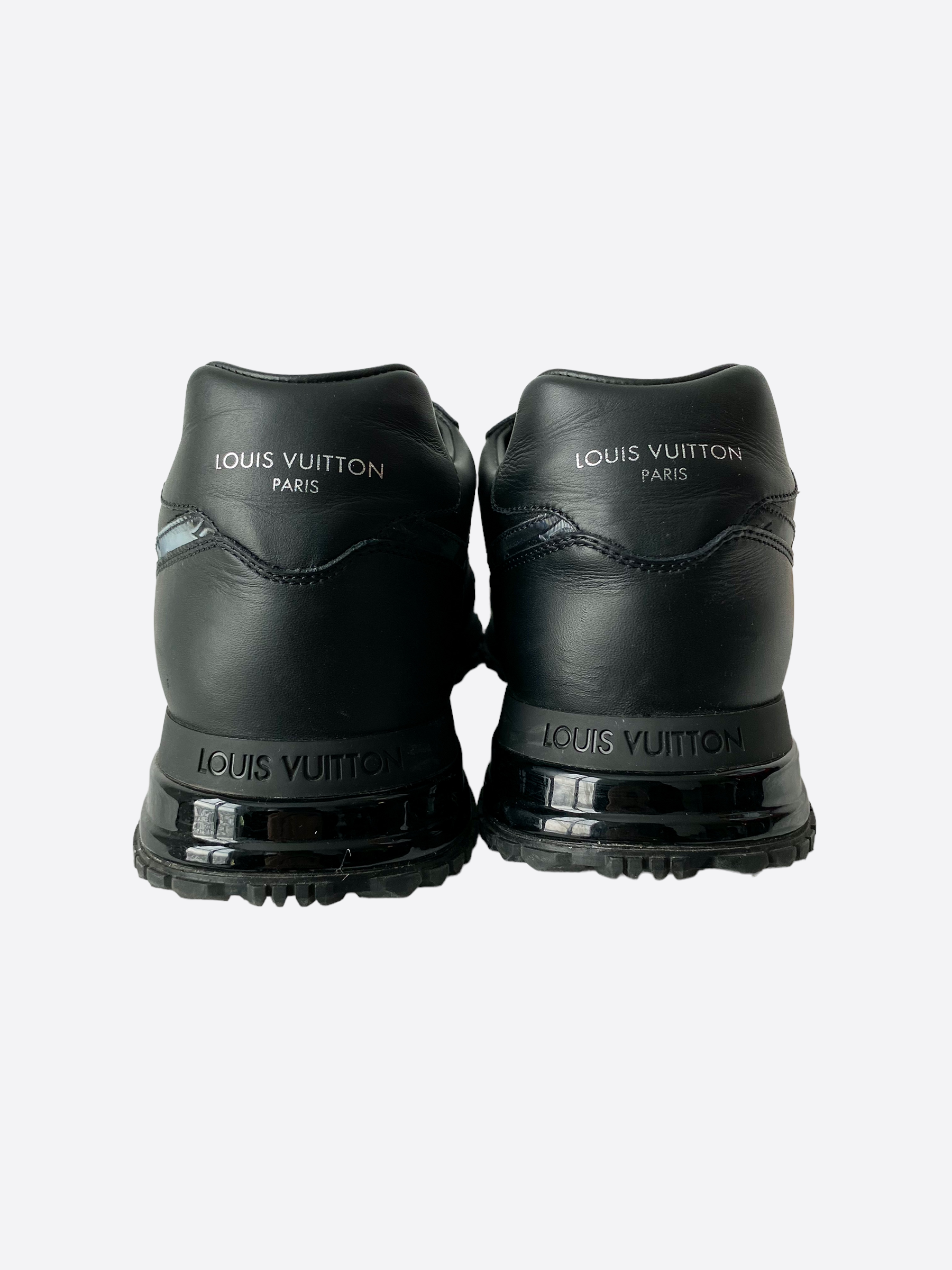 LOUIS VUITTON Calfskin Monogram Run Away Sneakers 38 Black 1265264