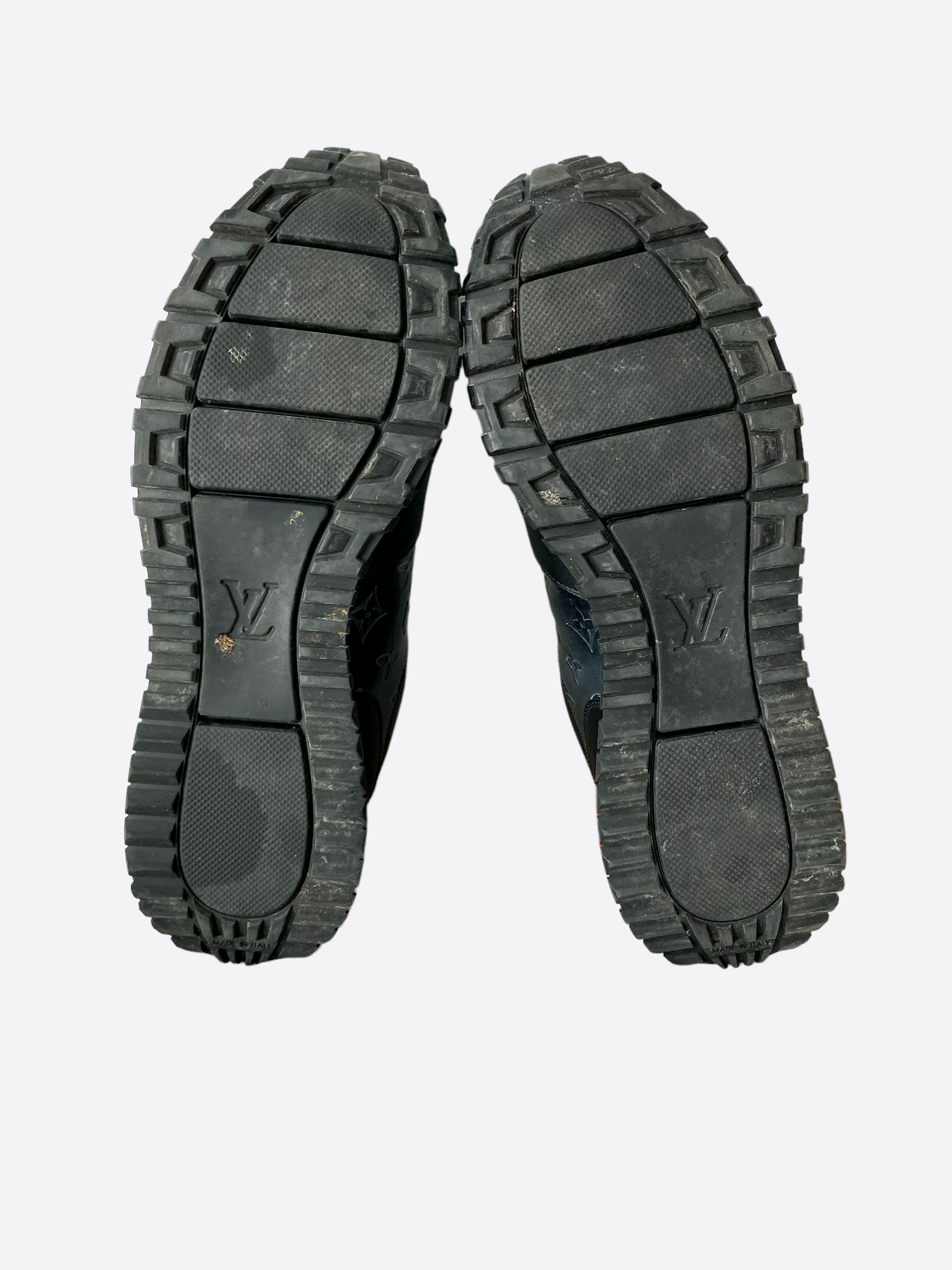 Louis Vuitton Black/Iridescent Monogram Textile and Leather Run Away  Sneakers Size 40 Louis Vuitton