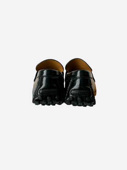 Louis Vuitton Black Logo Moccasins