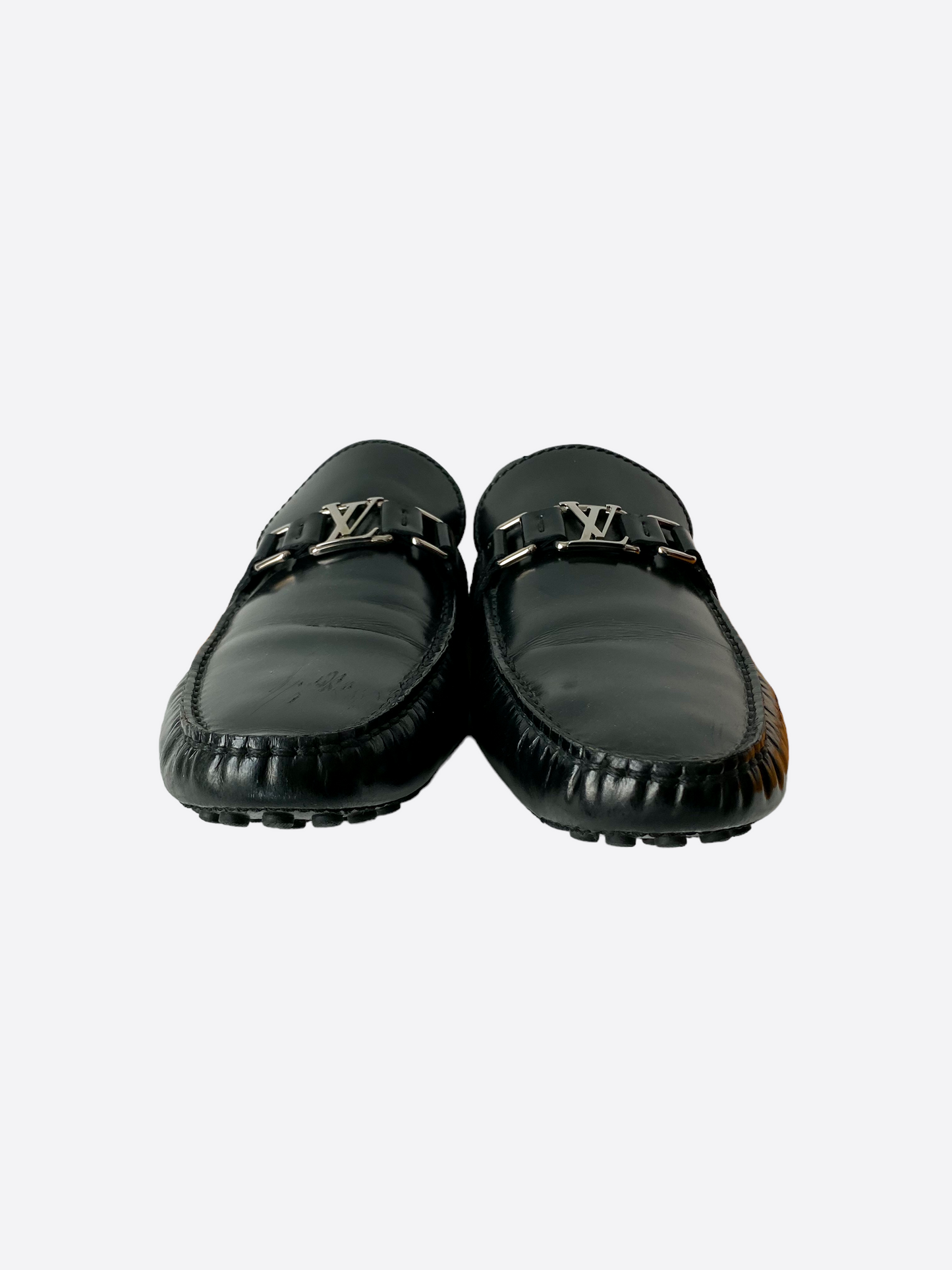 Louis Vuitton Black Logo Moccasins