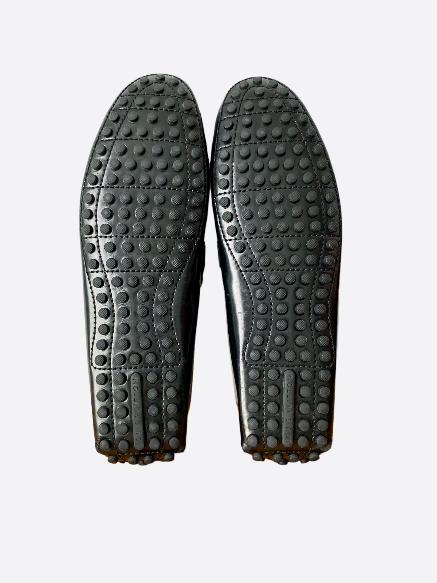 Louis Vuitton Black Logo Moccasins