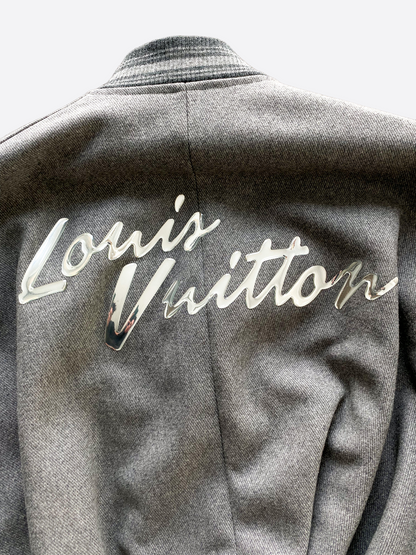 Louis Vuitton Grey Wool Padded Varsity Jacket