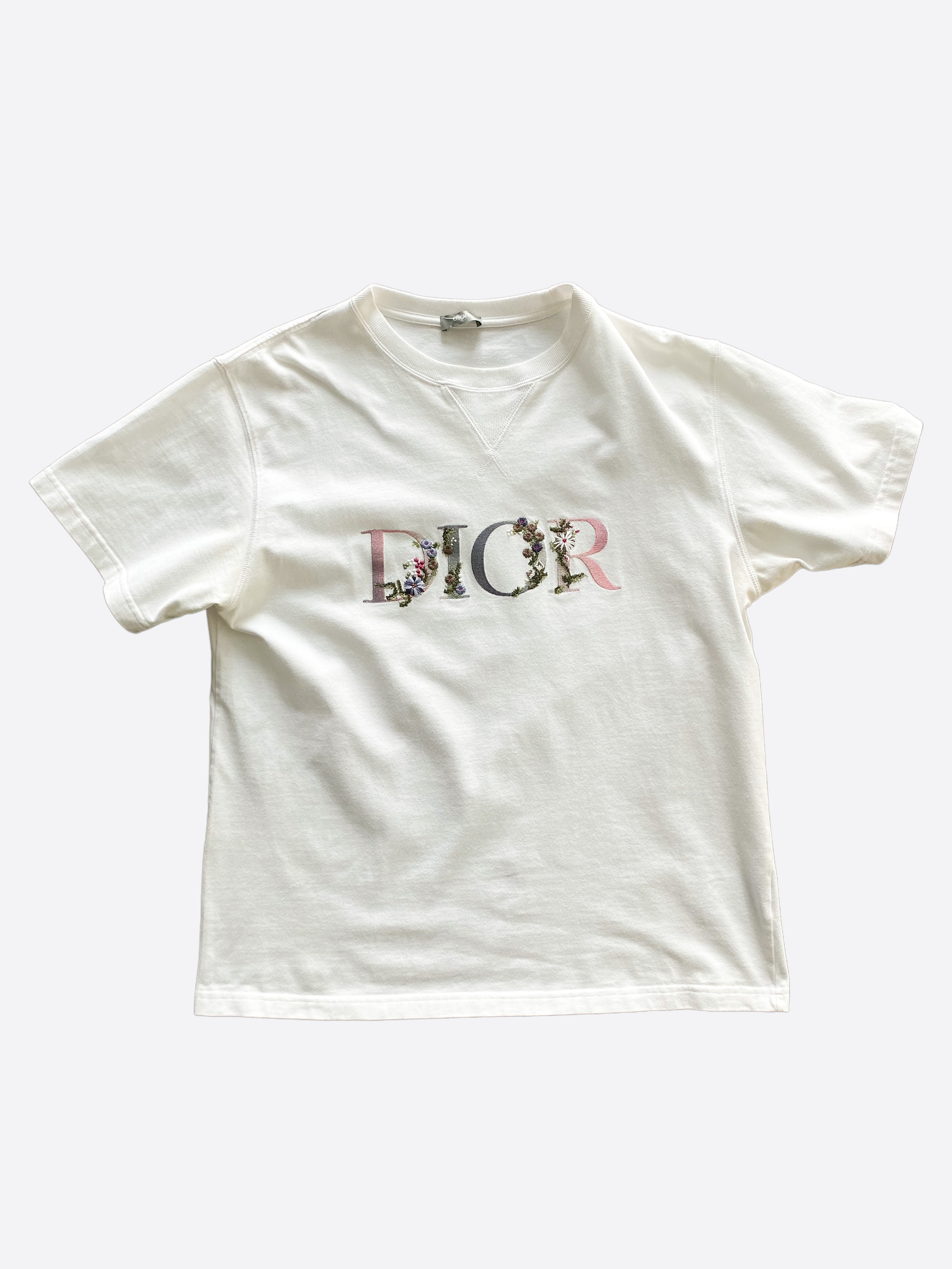 Dior flower logo round neck pullover couple loose men and women  shortsleeved tshirt  Shopee Philippines