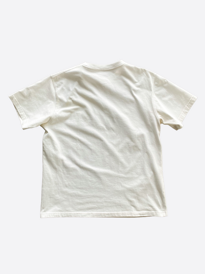 Dior White Floral Logo Embroidered Tee