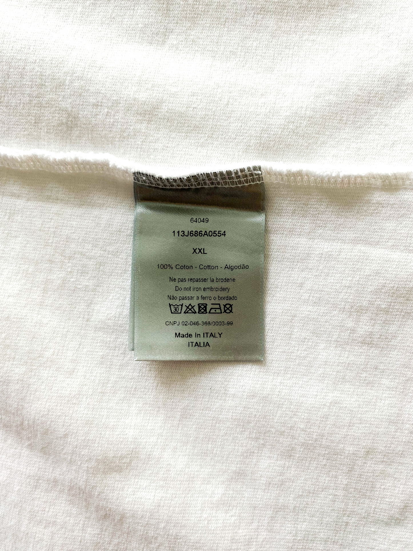 Dior White Floral Logo Embroidered Tee