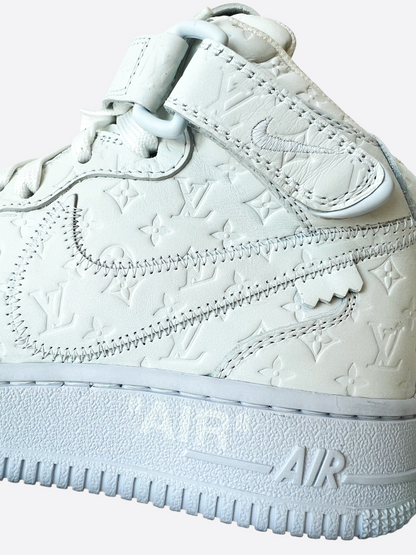 Louis Vuitton White Monogram Mid Top Nike Air Force 1