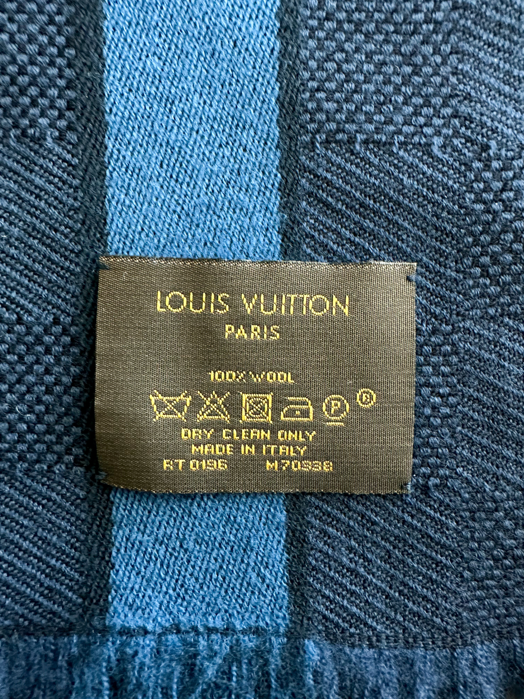 Louis Vuitton Blue Damier Striped Scarf