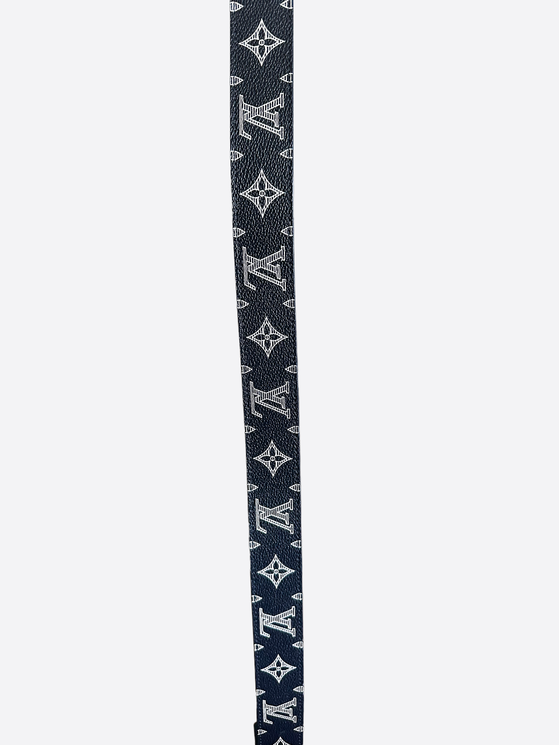Louis Vuitton Navy Blue/Grey Monogram Fabric LV Circle Belt 90CM at 1stDibs