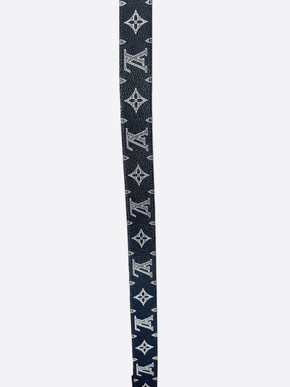 Louis Vuitton Navy Blue Monogram Upside Down Belt