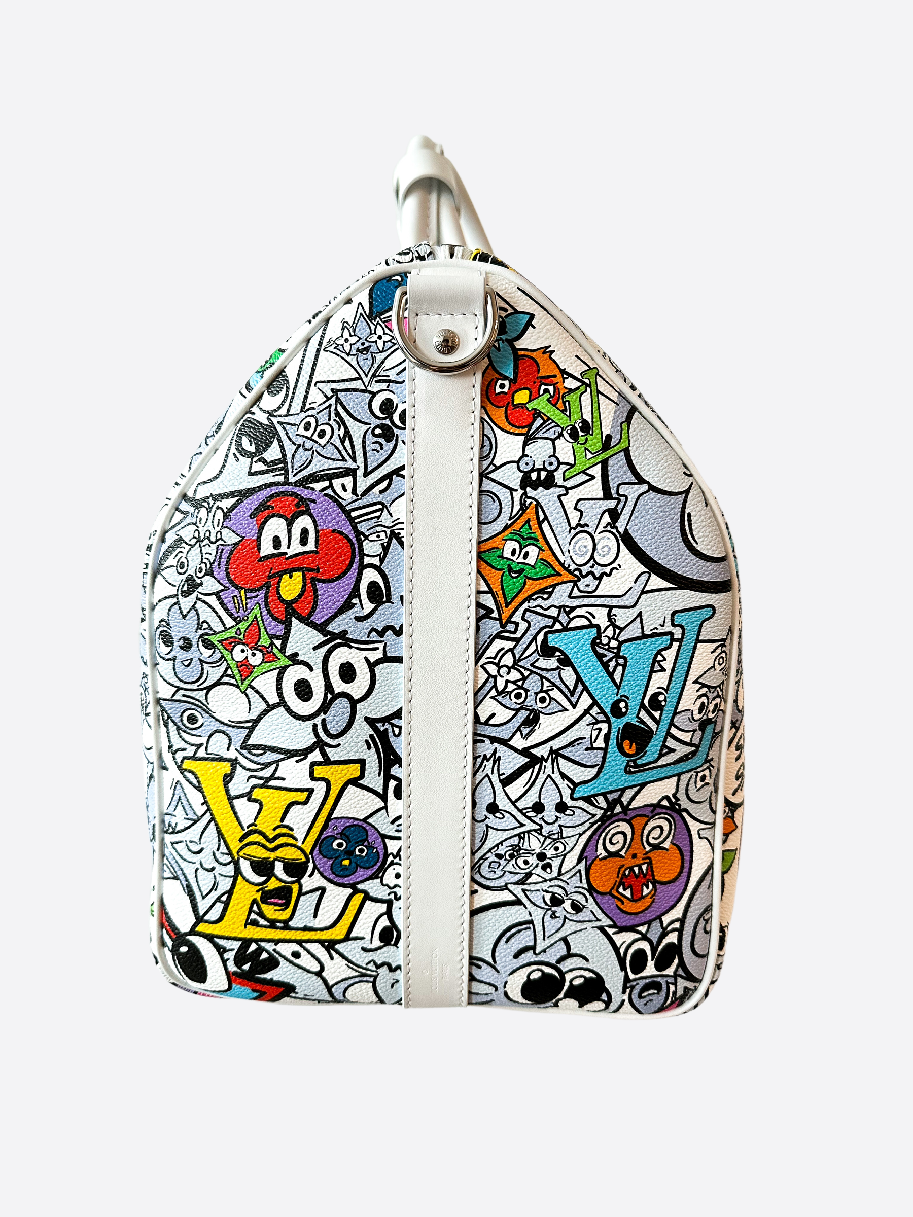 White and Rainbow Comic Book Monogram Canvas Keepall Bandoulière 50 Silver  Hardware, 2022