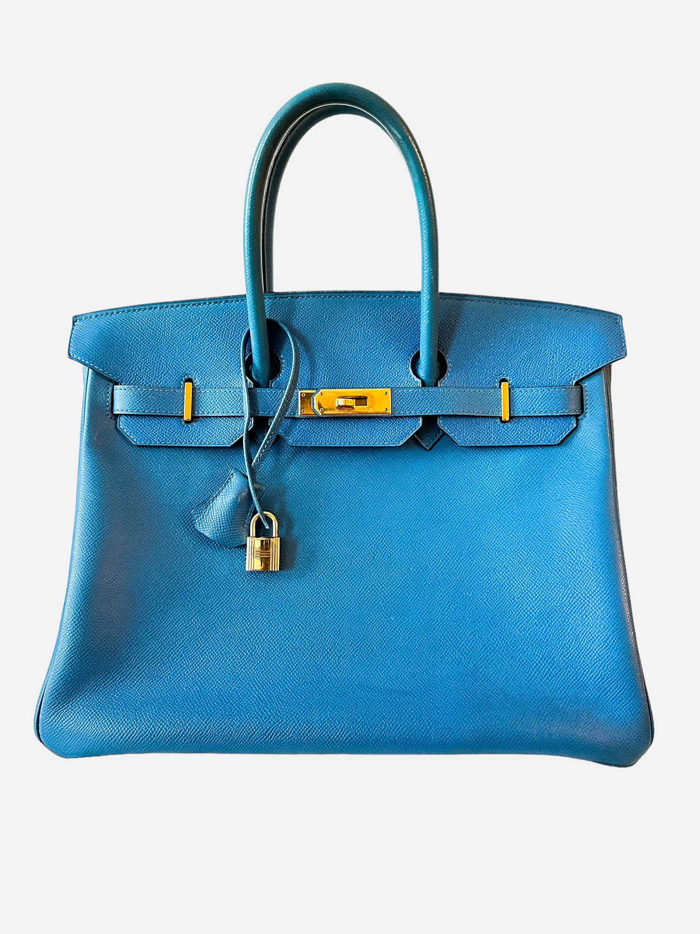 Hermes Bleu Courchevel Birkin 35