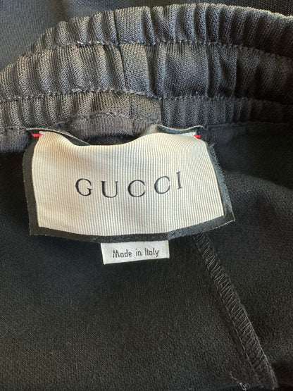 Gucci Black Monogram Striped Track Pants