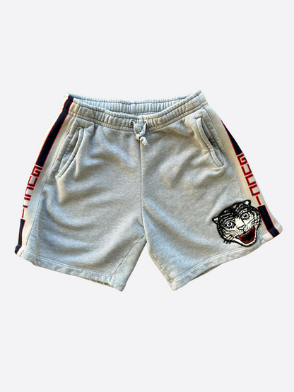 Gucci Grey Angry Cat Striped Track Shorts