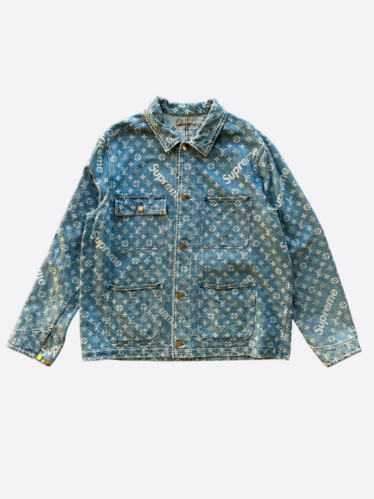 Louis Vuitton Supreme Blue Monogram Chore Jacket