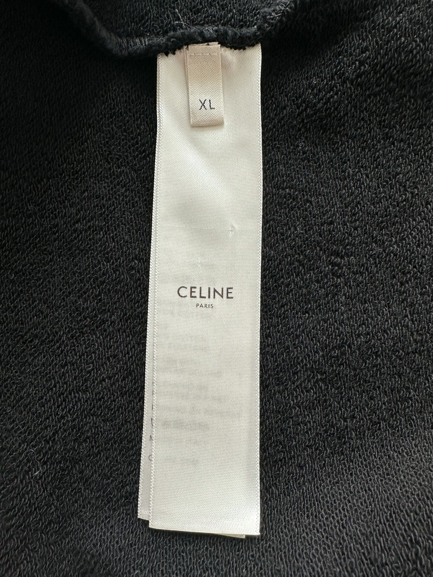 Celine Black Hood Logo Zip Up Hoodie