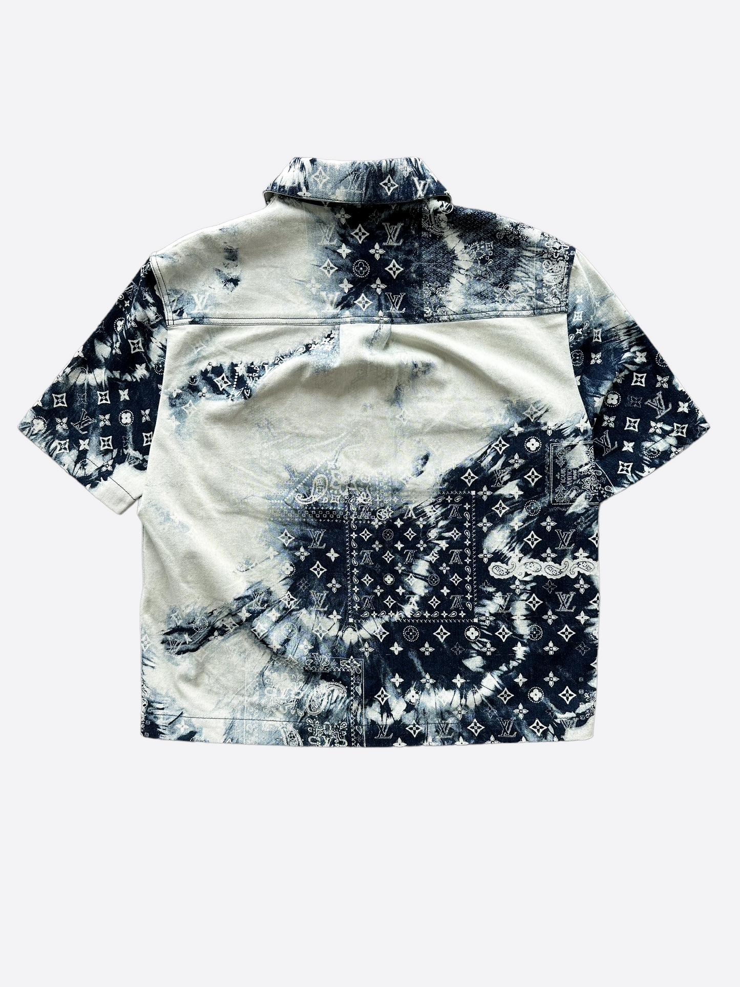 This bleached Louis Vuitton jean shirt bandana pattern shirt : r