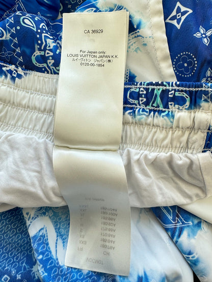 Louis Vuitton Blue Bleached Bandana Monogram Swim Shorts