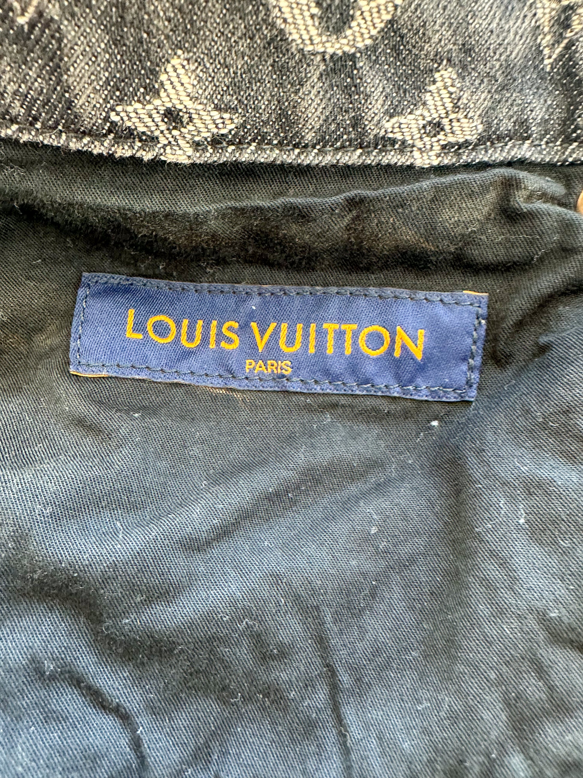 Louis Vuitton M78226 Monogram Jacquard Denim Scrunchie, Grey, One Size