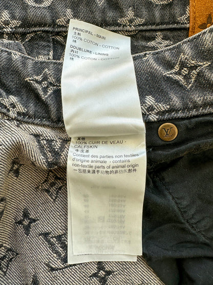 Louis Vuitton Grey Monogram Distressed Baggy Denim