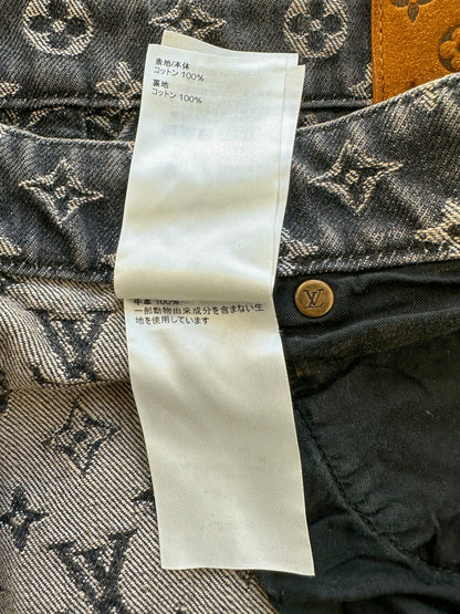 Louis Vuitton Grey Monogram Distressed Baggy Denim